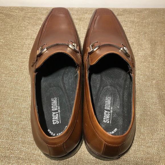 Mens Stacy Adams size 10 slip on dress shoes light brown/ tan - Picture 6 of 7